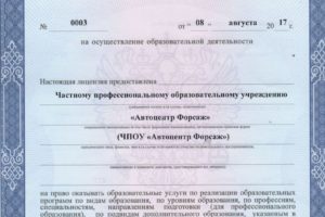 Лицензия №0003 от 08.08.2017